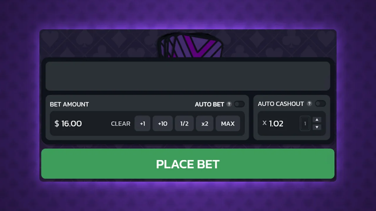 Crash Joker stake controls before the countdown