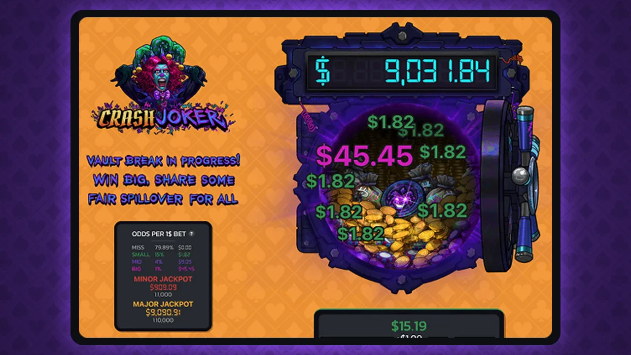 Crash Joker Vault Break bonus interface